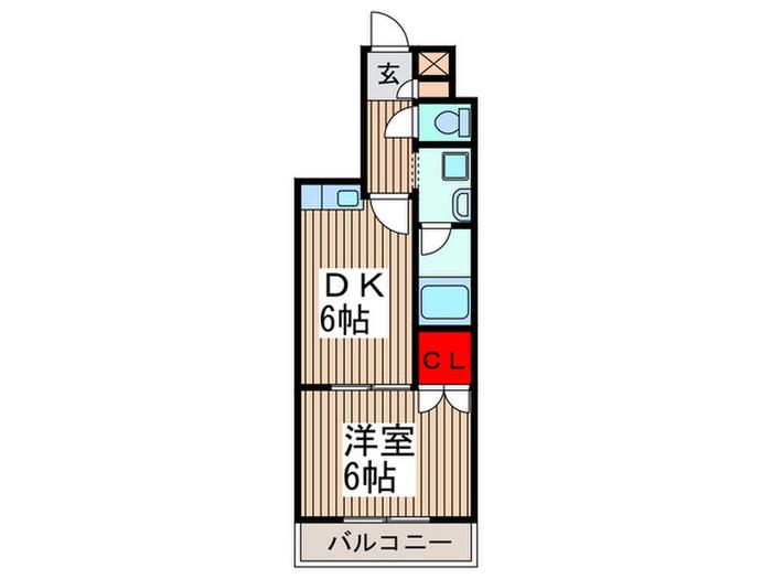 リレント入間(1DK/3階)の間取り写真