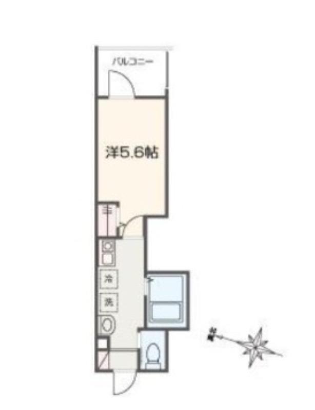 MELLAS新秋津II(1K/2階)の間取り写真