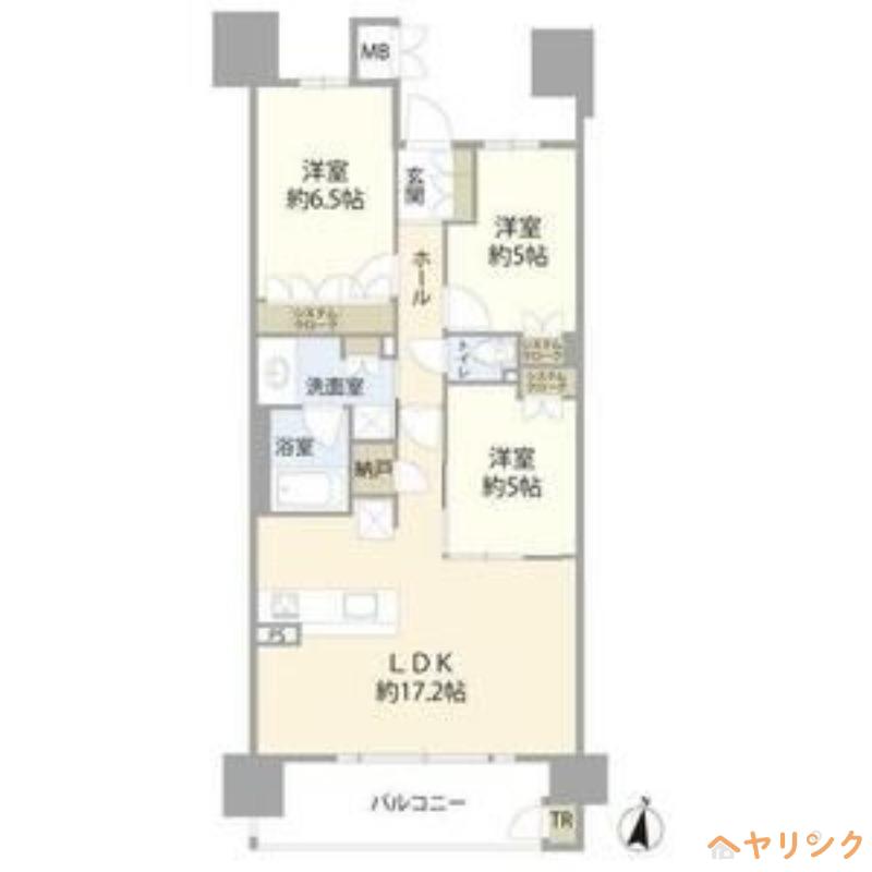 プラセシオン赤池ファースト(3LDK/5階)の間取り写真