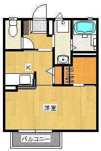 シャーメゾン酒匂(1K/1階)の間取り写真