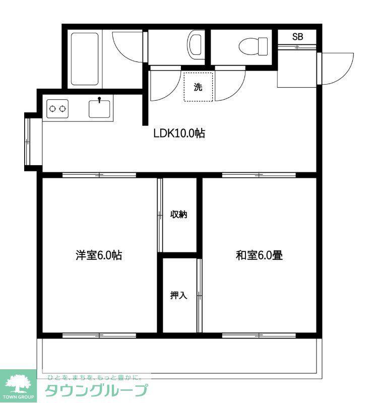 上小ハイツ(2LDK/3階)の間取り写真