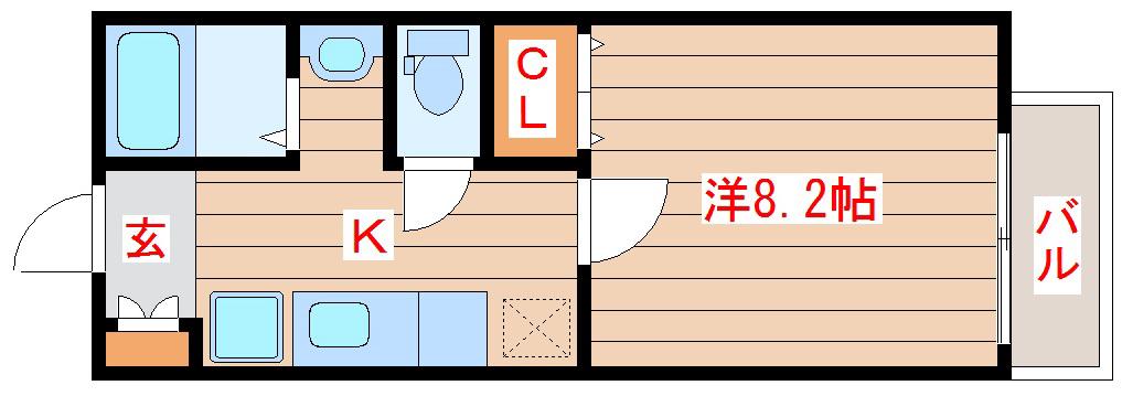 ソレイユパルクⅩ番館(1K/1階)の間取り写真