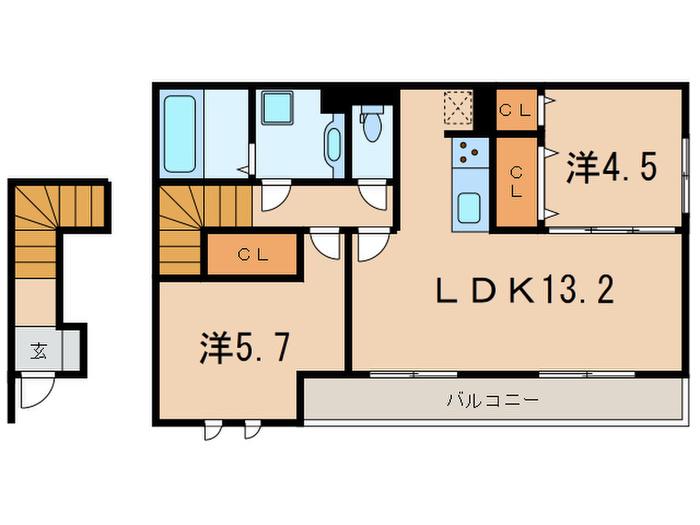 グリーンレジデンス岡本(2LDK/2階)の間取り写真