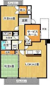 ダイアパレス八事表山(2SLDK/2階)の間取り写真