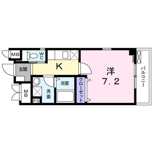 プライド ロック(1K/2階)の間取り写真