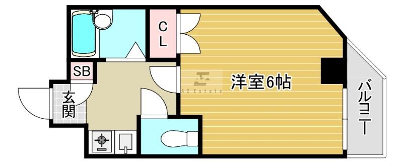 ウエルネス上本町(1K/8階)の間取り写真