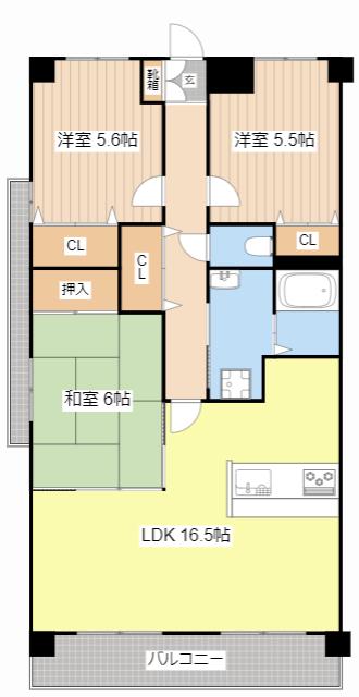 ブールヴァール(3LDK/5階)の間取り写真