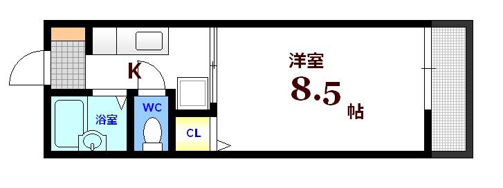レキシントンクラブ(1K/2階)の間取り写真