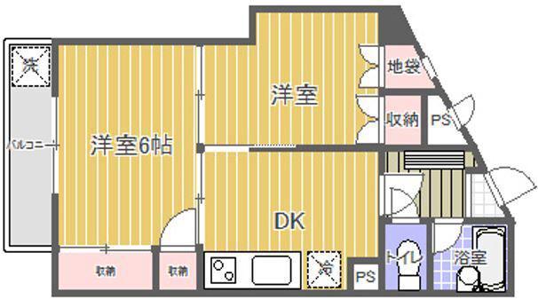 レジデンス アイ(2DK/3階)の間取り写真