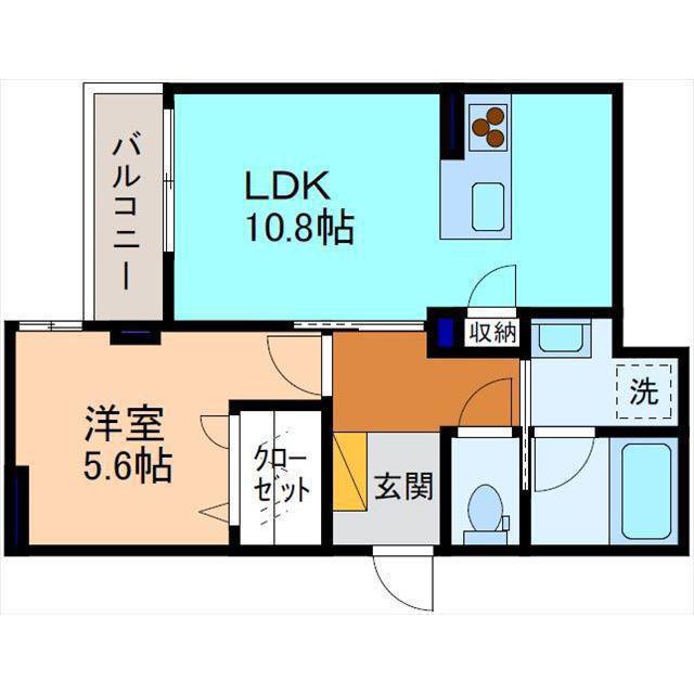 オーレア カナザワ(1LDK/3階)の間取り写真