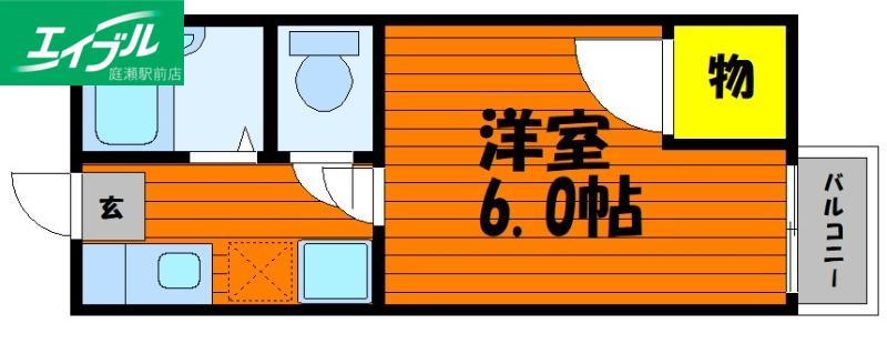 サンライズ(1K/2階)の間取り写真