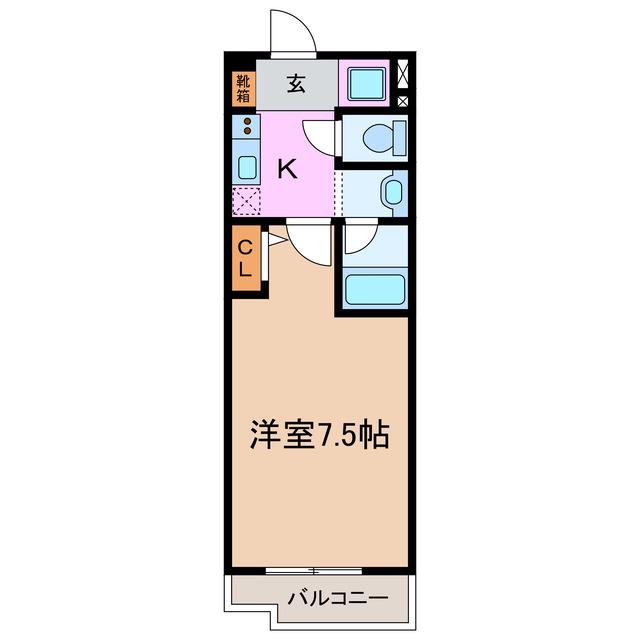 アーバンポイント豊田(1K/4階)の間取り写真