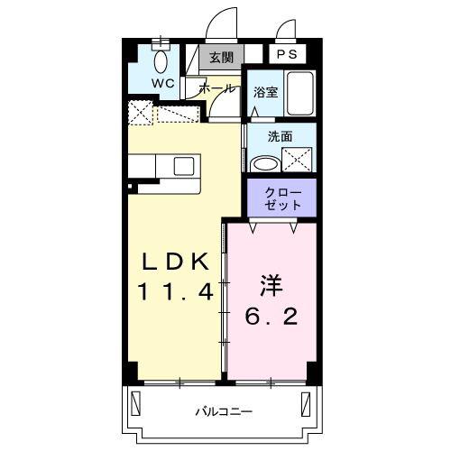 ソレイユTM(1LDK/3階)の間取り写真