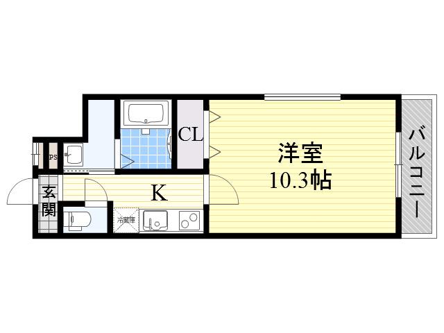 フジパレス千林大宮Ⅲ番館(1K/1階)の間取り写真