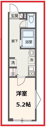 メルディア梅島IX(1K/2階)の間取り写真