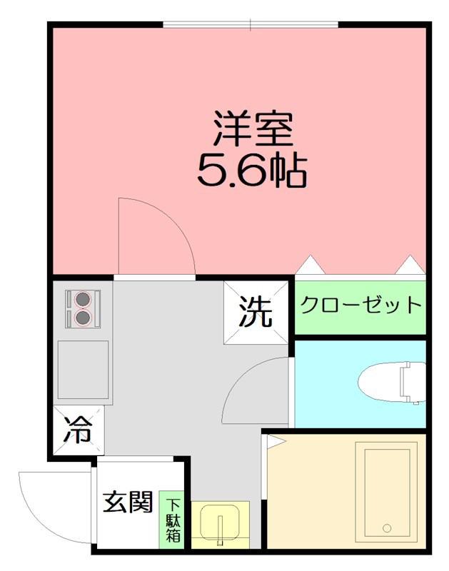 ブランノワールII(1K/1階)の間取り写真