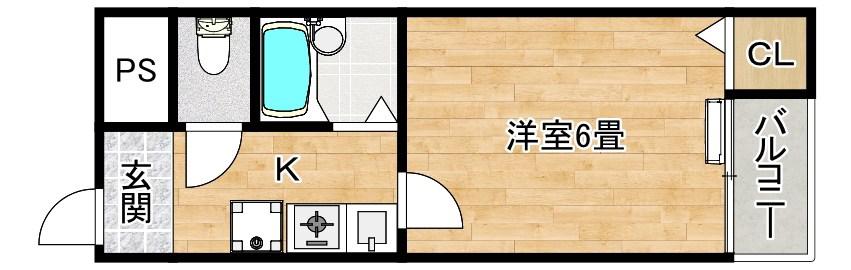 シルフィード堺(1K/5階)の間取り写真