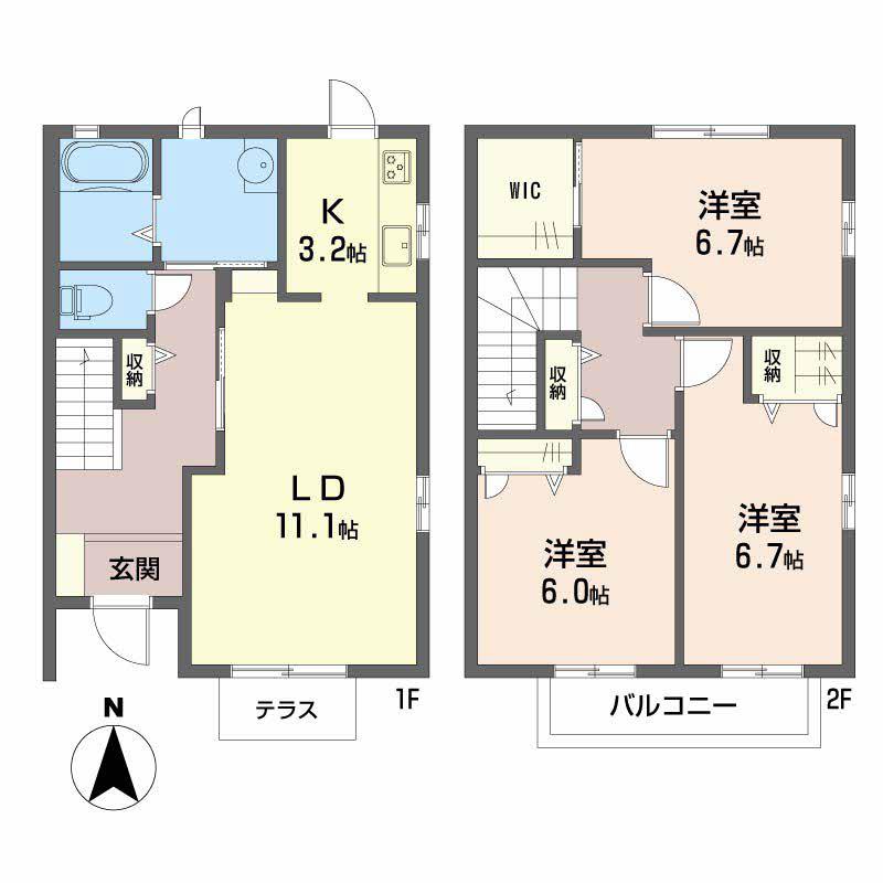 シャルム真美(3LDK/1階)の間取り写真