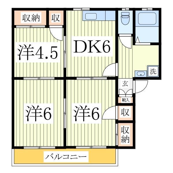 フレグランス千代田(3DK/2階)の間取り写真