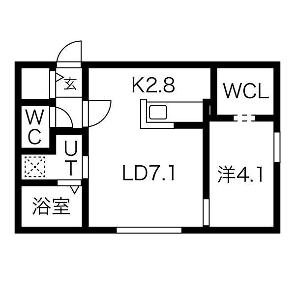 LECLAIREUR(1LDK/2階)の間取り写真