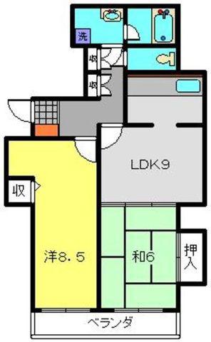 新川崎ロイヤルパレス(2LDK/5階)の間取り写真