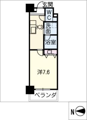 THE RESIDENCE IMAIKE(1K/3階)の間取り写真