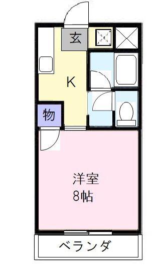 コーポK&R(1K/3階)の間取り写真