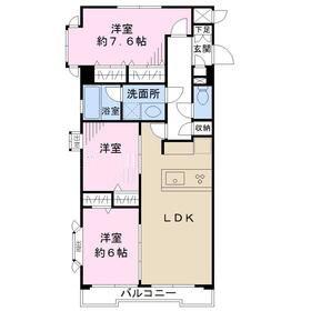 ハイネスときわ台(3LDK/5階)の間取り写真