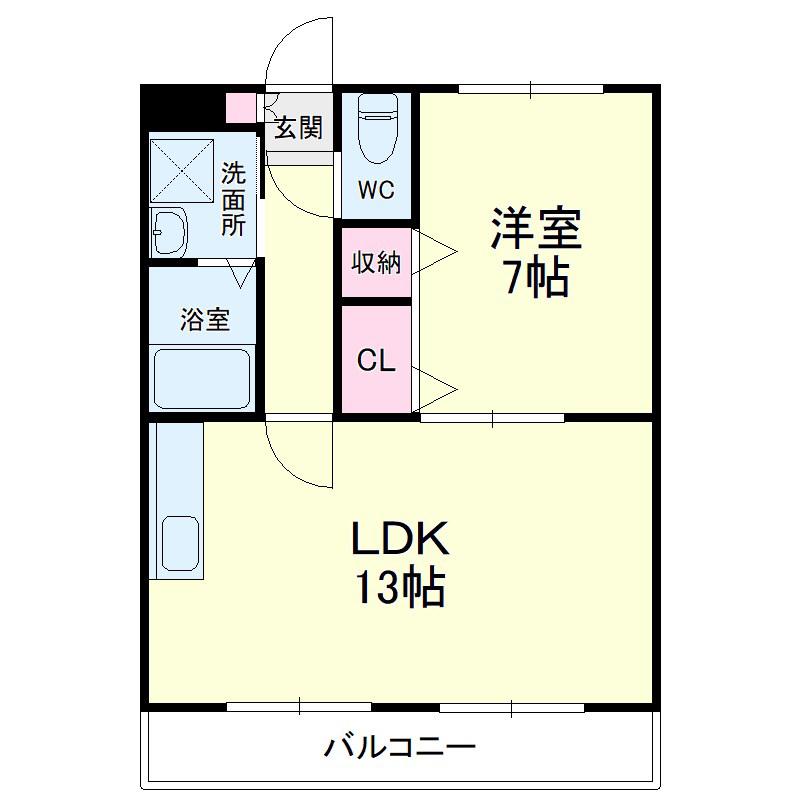 ラ・セフィーロVII(1LDK/3階)の間取り写真