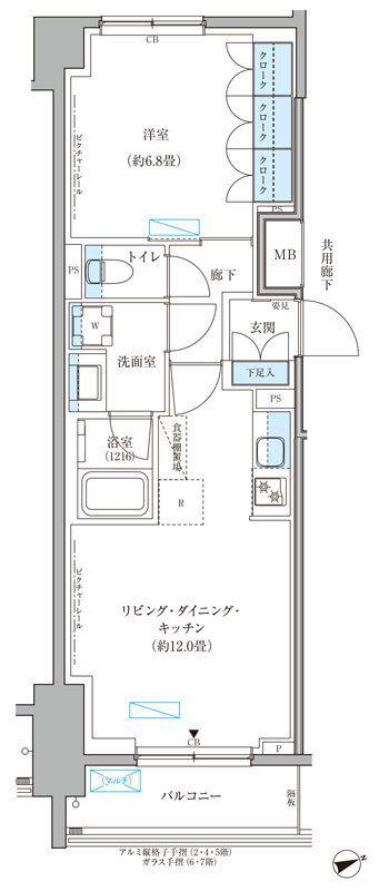パークアクシス文京本郷(1LDK/4階)の間取り写真