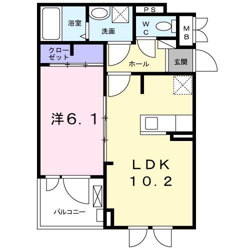 SKY PALACE(1LDK/2階)の間取り写真