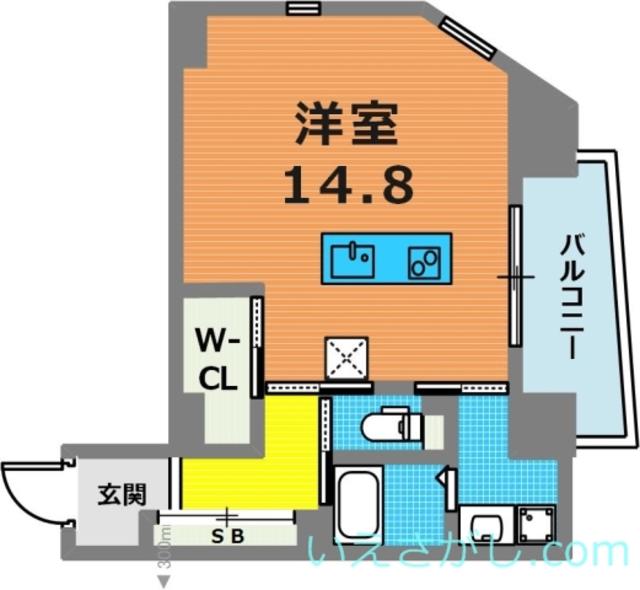 OZ CASA(ワンルーム/8階)の間取り写真
