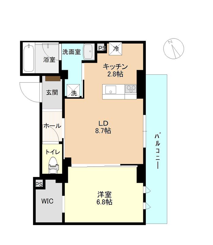 ボヌール(1LDK/5階)の間取り写真