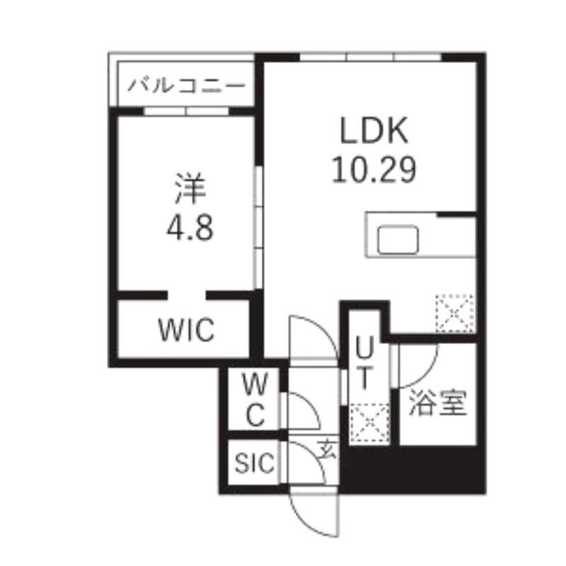 GA-二十四軒3-3MSB棟(1LDK/2階)の間取り写真