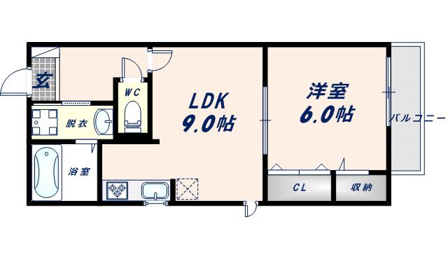オリエンスタツミ(1LDK/2階)の間取り写真