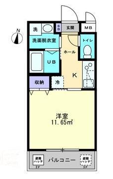 LAVITA扇町 ラヴィータ扇町(1K/3階)の間取り写真