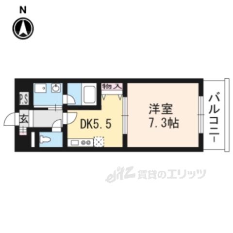 STD五条(1K/4階)の間取り写真