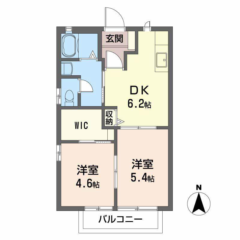 姫山フィルハーモニーシンフォニーNO10(2DK/1階)の間取り写真