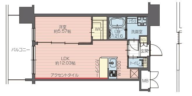 プレジオ森之宮(1LDK/2階)の間取り写真