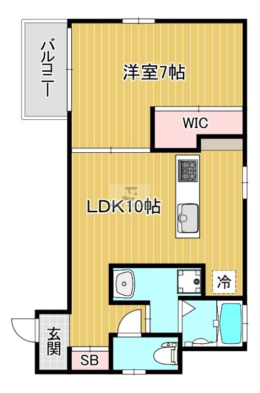 ドーマ島之内(1LDK/10階)の間取り写真