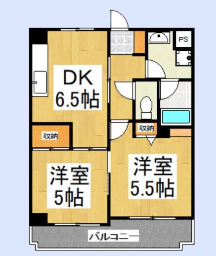 APEX志木(2DK/3階)の間取り写真