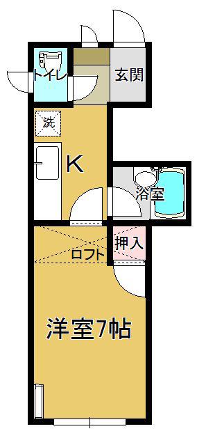 モンパレス上越第3-2(1K/1階)の間取り写真