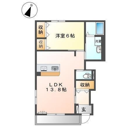 SUNNY(1LDK/1階)の間取り写真