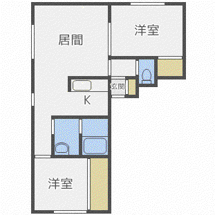 イーストコート(2LDK/1階)の間取り写真