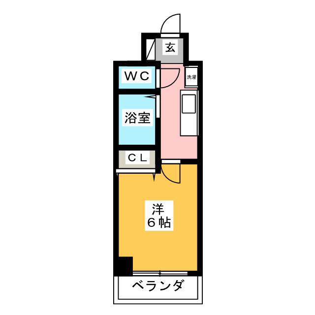 アドバンス明豊(1K/1階)の間取り写真