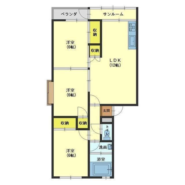 新庄マンション(3LDK/4階)の間取り写真