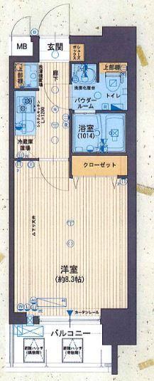 JPレジデンス大阪城南(1K/7階)の間取り写真