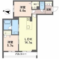 JR山陽本線 新倉敷駅 徒歩7分 3階建 新築(2LDK/3階)の間取り写真
