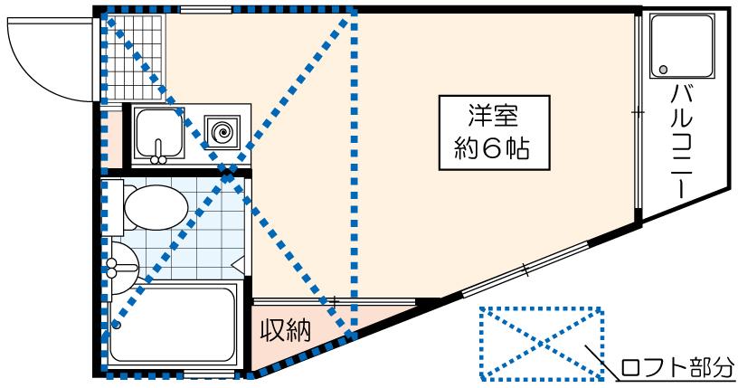 ベリエール(ワンルーム/2階)の間取り写真