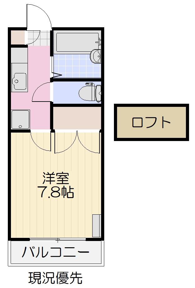 マロングラス泉中央(1K/1階)の間取り写真